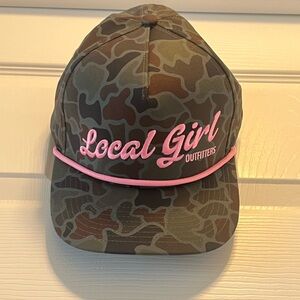 Local Girl Outfitters Camo Cap with Pink Embroidery